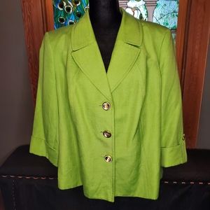 Tahari Lime Green Linen Blazer